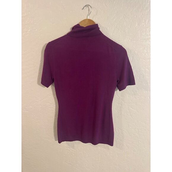 Trina Turk Los Angeles Purple Turtleneck 100% Wool Sweater Top - Picture 9 of 9